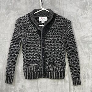 Rag & Bone Boys Cardigan Sweater S Gray Marled Wool Blend Kids Neiman Marcus
